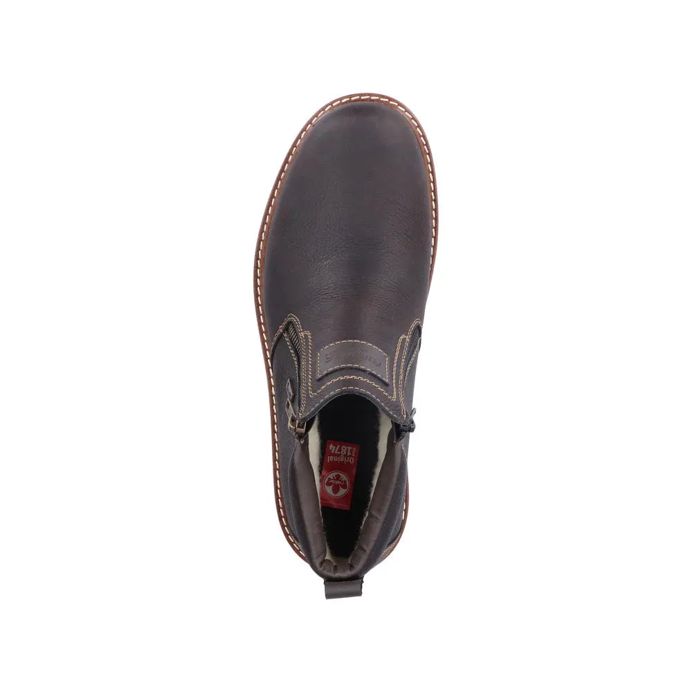 Rieker Schuhe 39871-25 Dunkelbraun Doppelseitiger Reißverschluss RTex