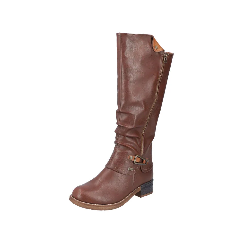 Rieker Schuhe 94652-25 Braune Stiefel mit Futter aus RTex