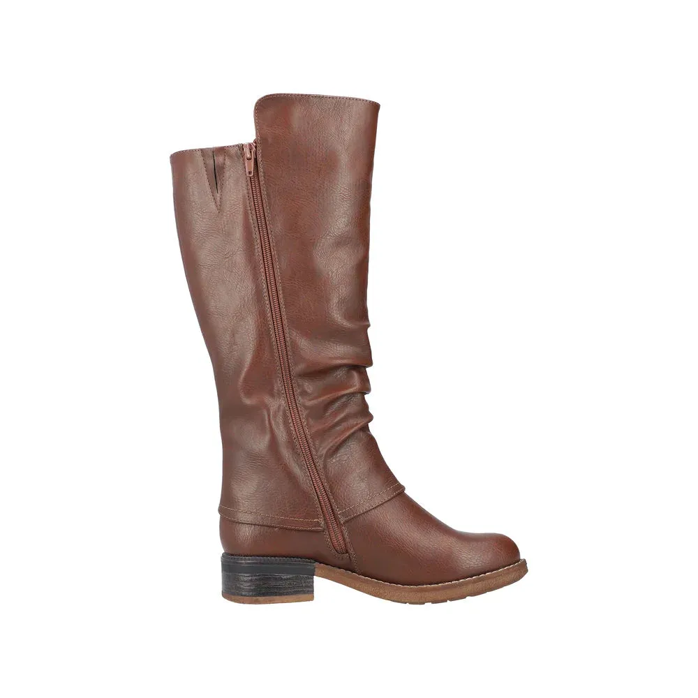 Rieker Schuhe 94652-25 Braune Stiefel mit Futter aus RTex