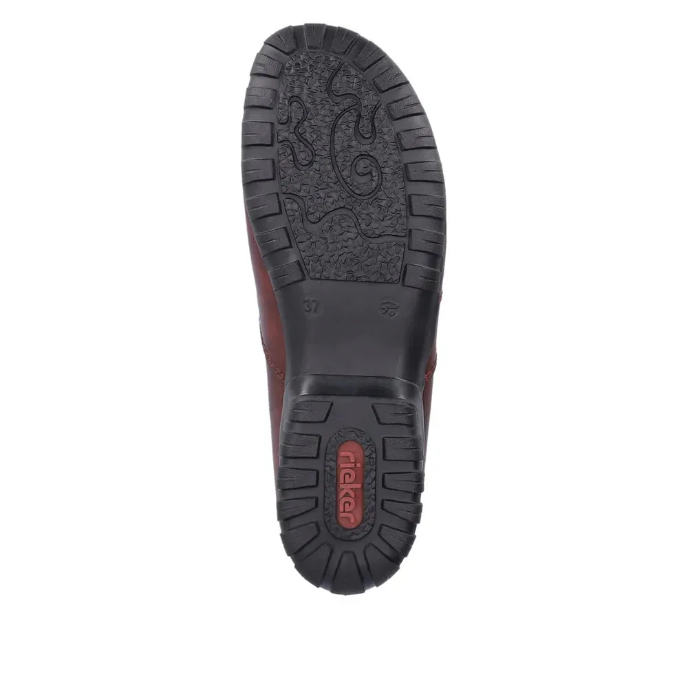 Rieker Schuhe L4655-35 Knöchelreißverschluss RTex Weinrot/Schwarz