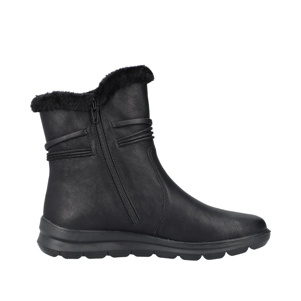 Rieker Schuhe Z0070-00 Schwarz Knöchelreißverschluss Lined RTex