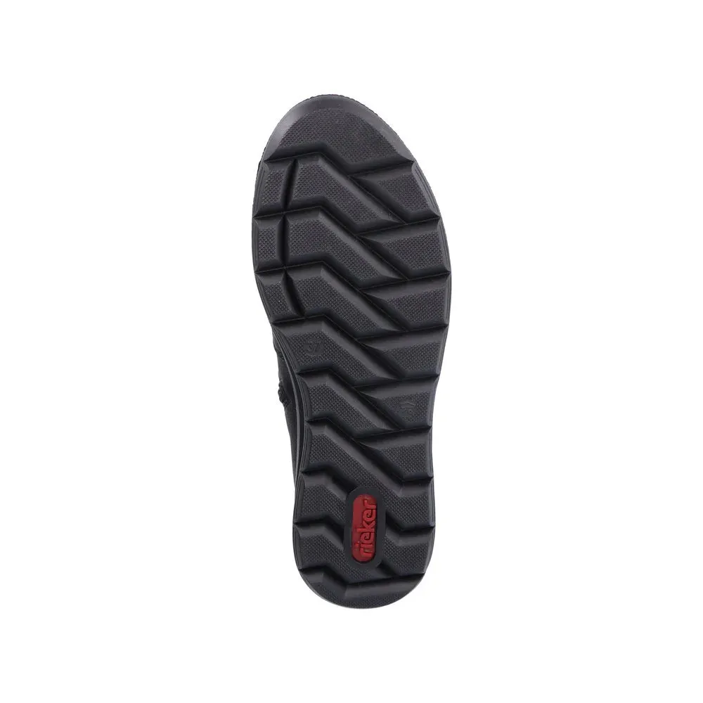 Rieker Schuhe Z0070-00 Schwarz Knöchelreißverschluss Lined RTex