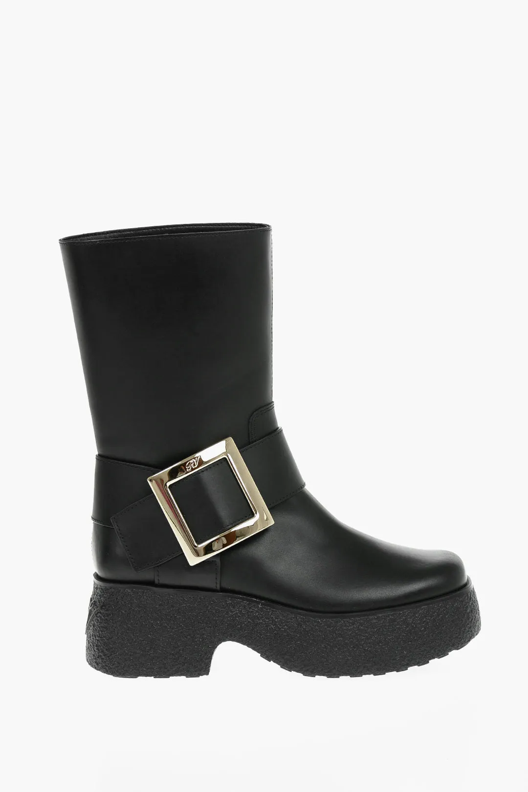 Roger Vivier Plateausohlen-Lederstiefel mit Schnallenverschluss_Roger-Vivier