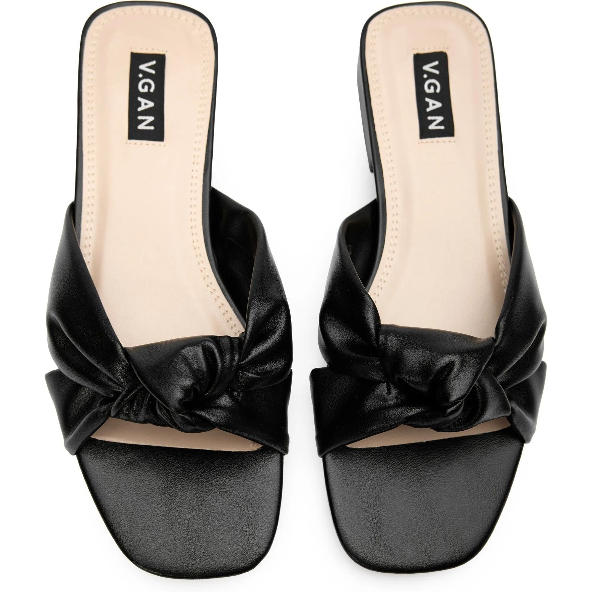 Salsify Damen Veganer Leder Knoten-Sandalen | Schwarz