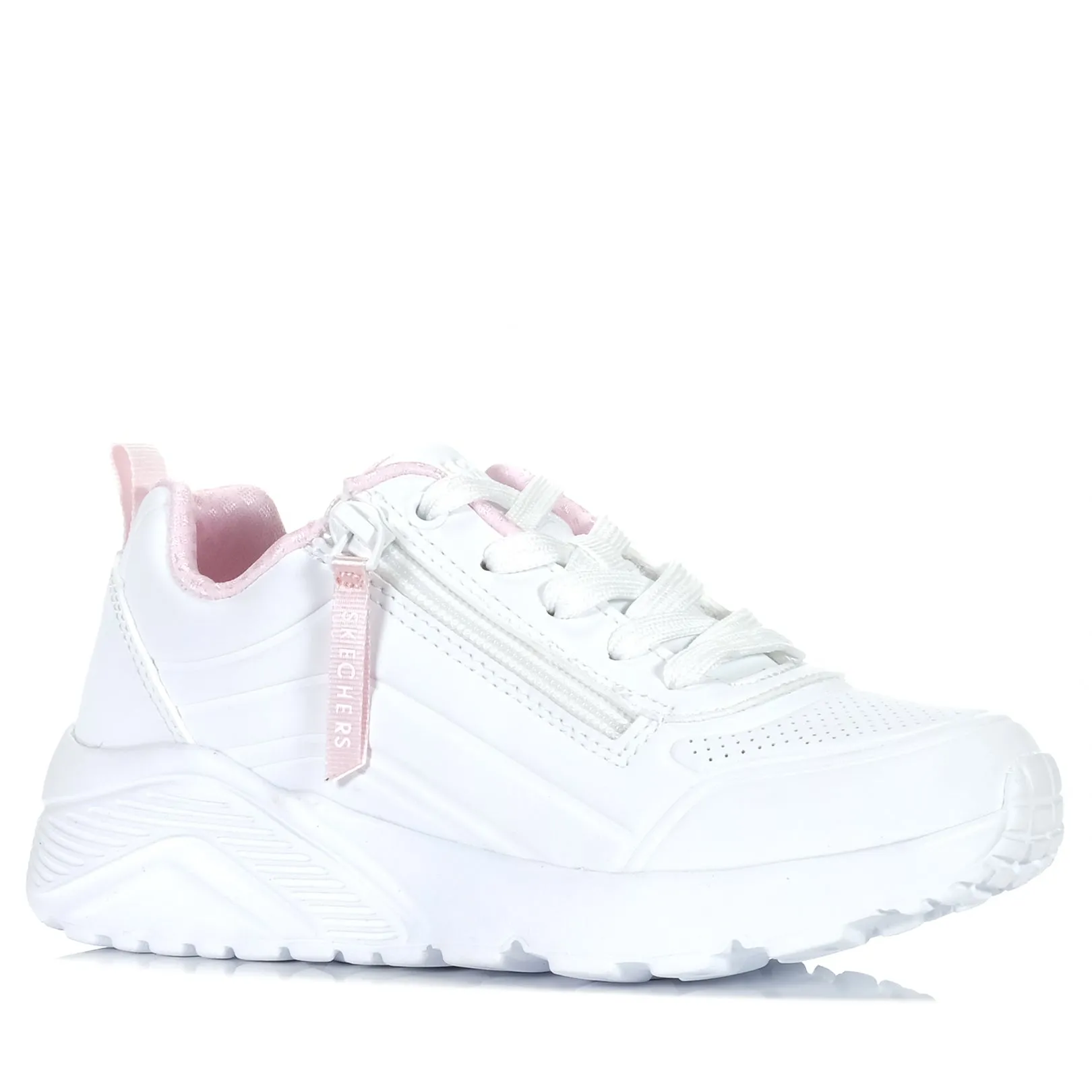 Skechers Kids' Uno Lite - Einfacher Reißverschluss 310387L Weiße Schuhe_Skechers
