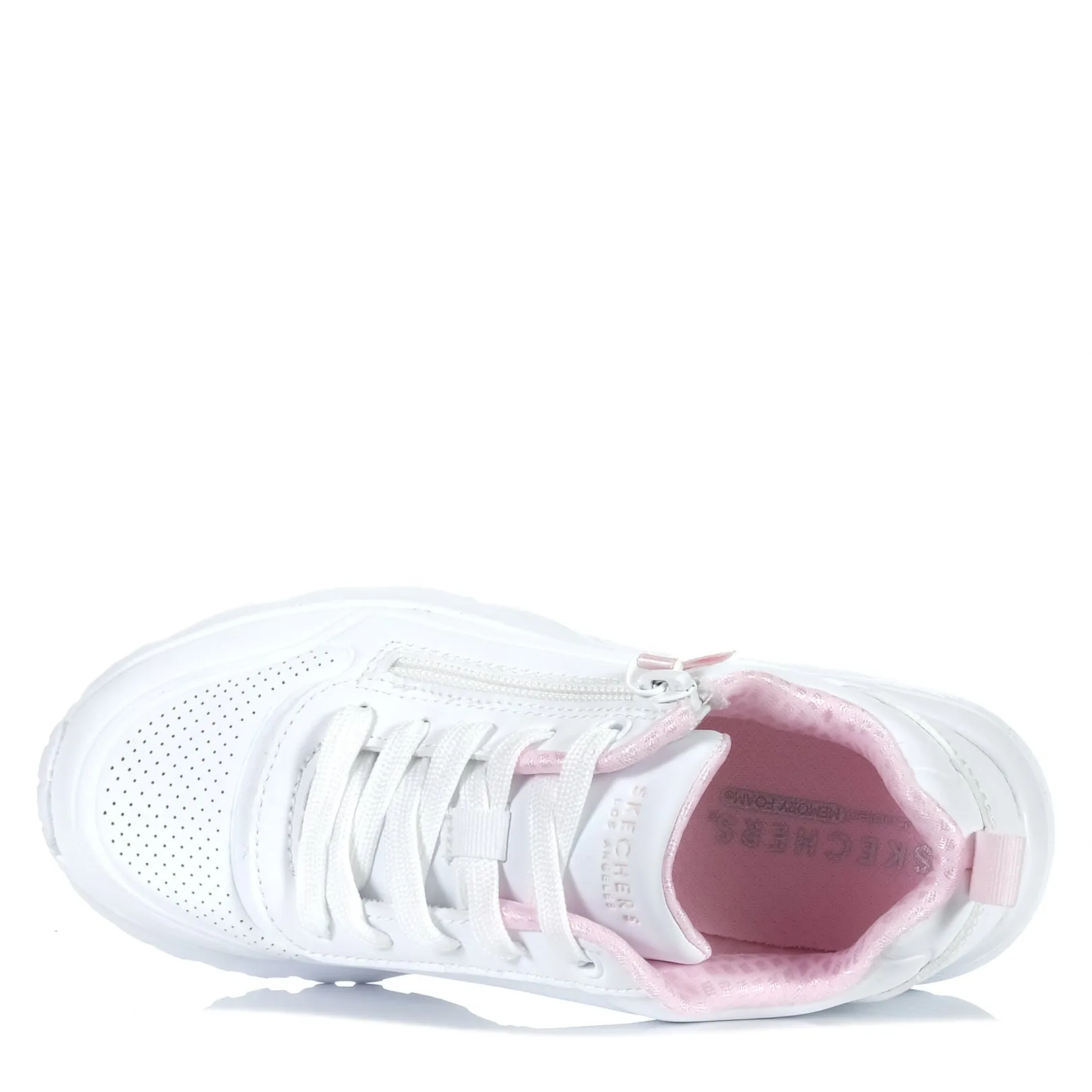 Skechers Kids' Uno Lite - Einfacher Reißverschluss 310387L Weiße Schuhe_Skechers