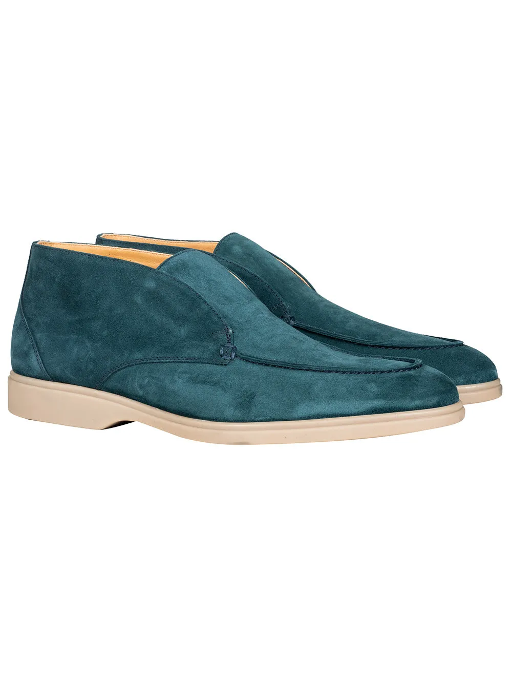 Suede Knöchelstiefel Petrol