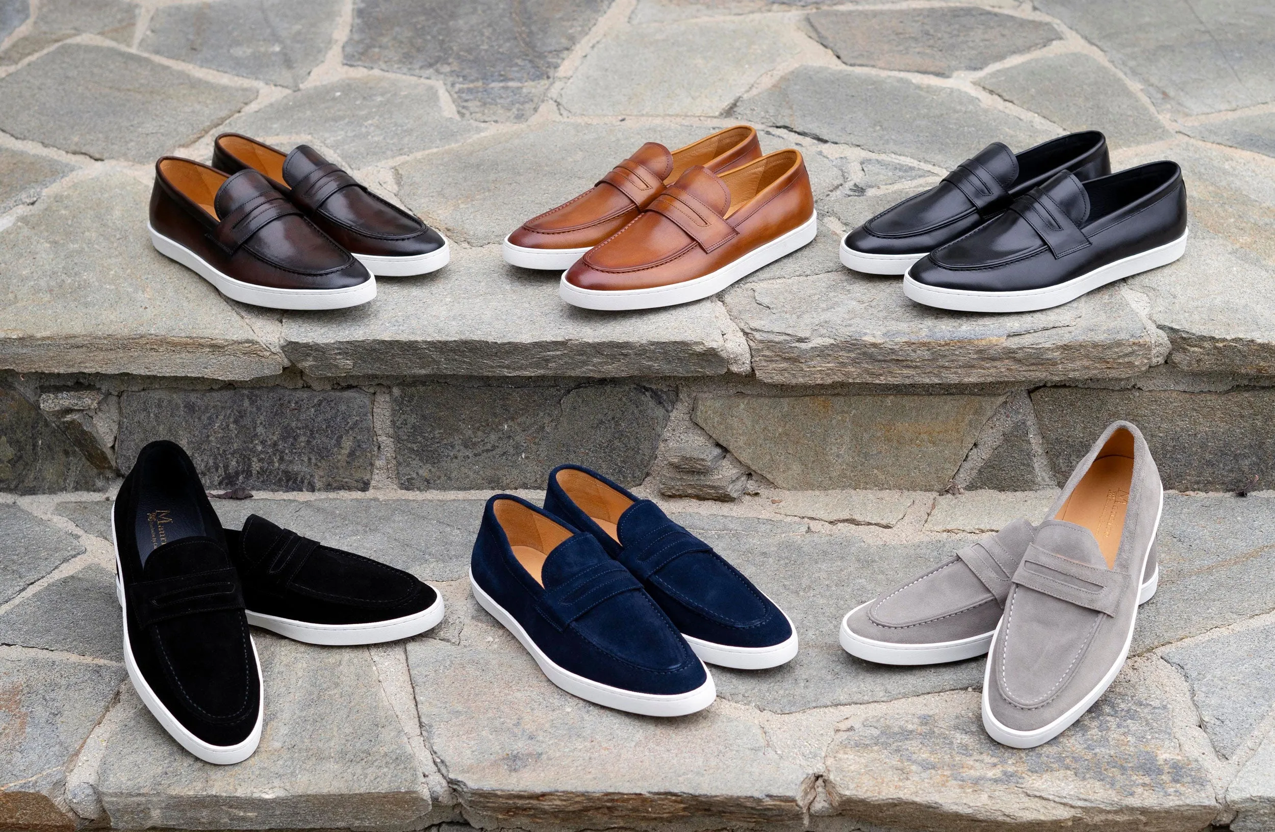 Suede Schlupf-Loafer Blau
