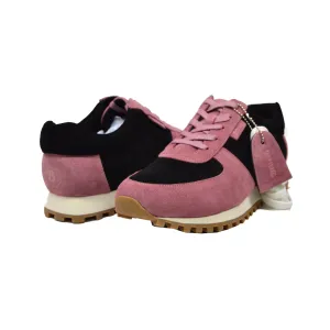 Surrey Pink & Black Sneakers - Handgefertigte Leder- und Wildlederschuhe