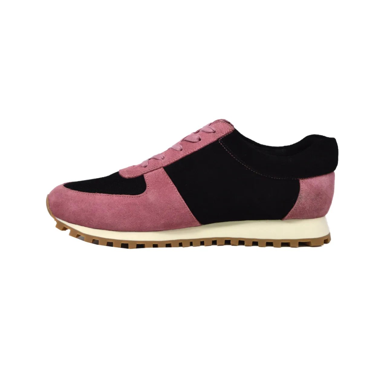 Surrey Pink & Black Sneakers - Handgefertigte Leder- und Wildlederschuhe