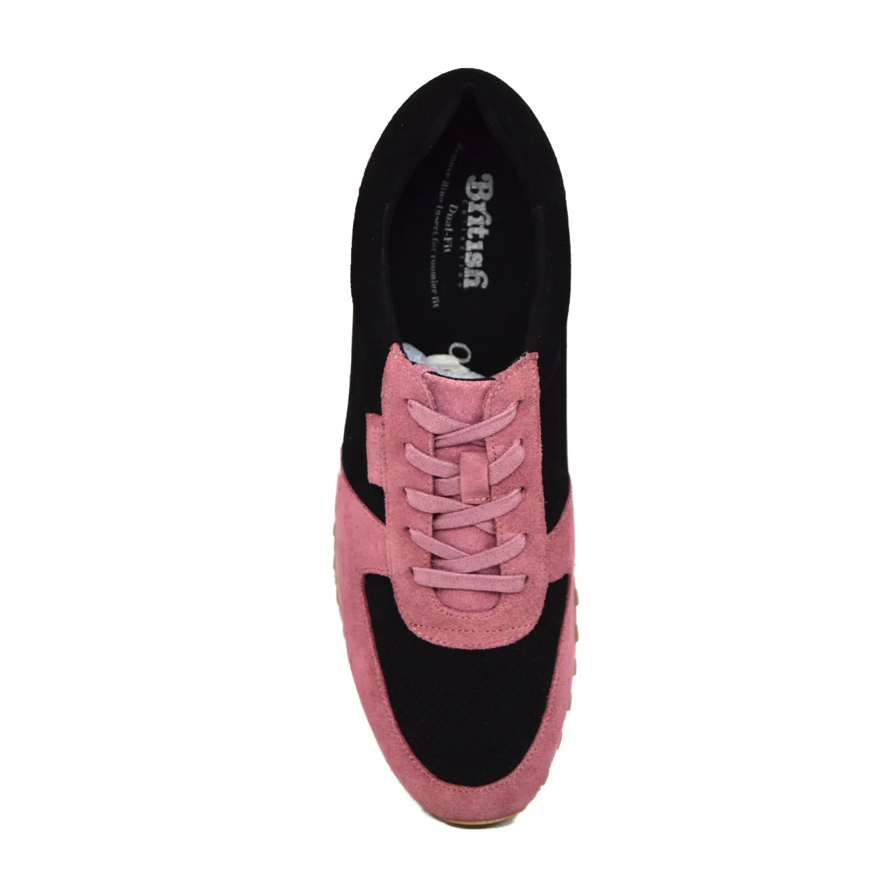 Surrey Pink & Black Sneakers - Handgefertigte Leder- und Wildlederschuhe