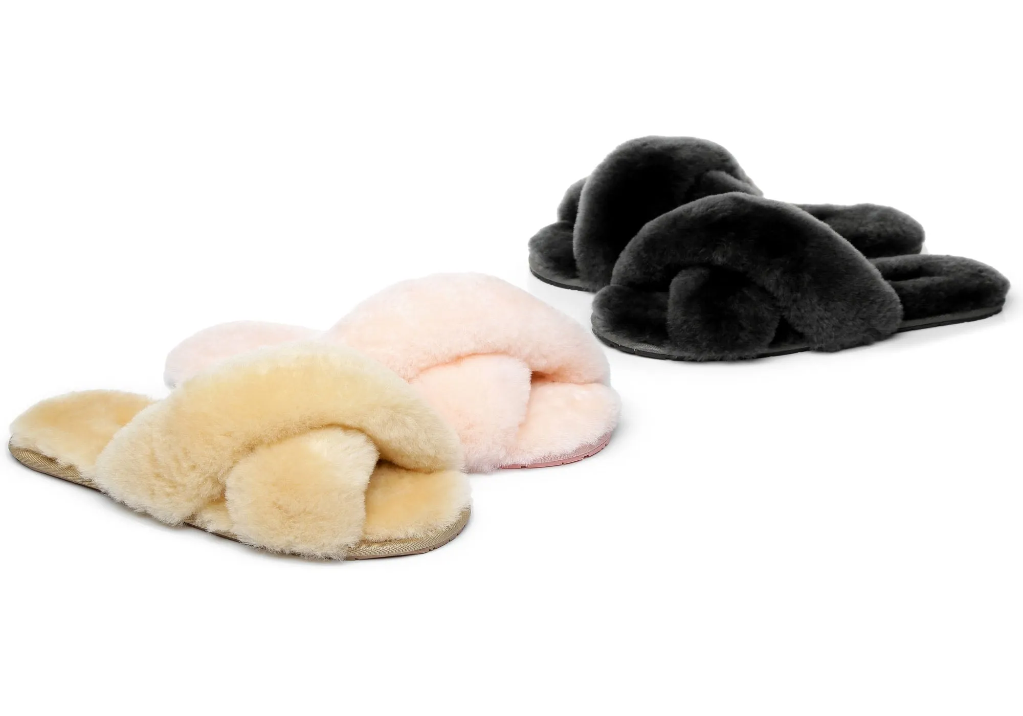 UGG Australian Shepherd Linty Damen Cross Fluffy Slide Hausschuhe UGG Schuhe